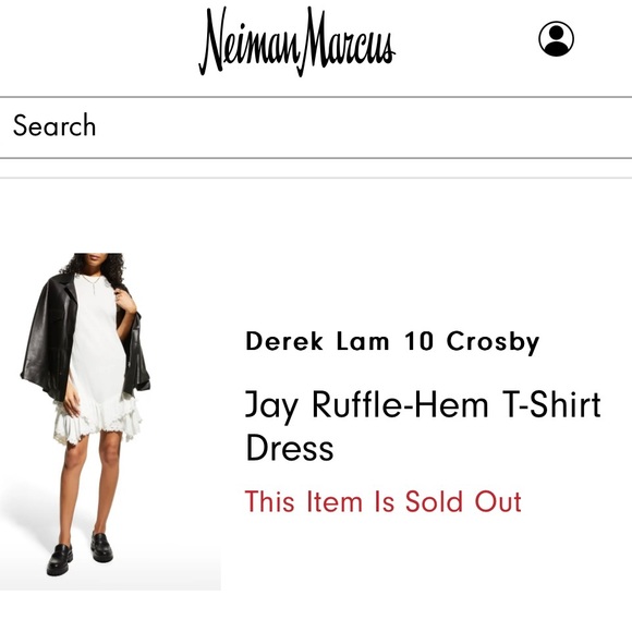 DEREK LAM 10 CROSBY
🧩Jay Ruffle Hem T-Shirt Dress Soft - White, M - Picture 6 of 11